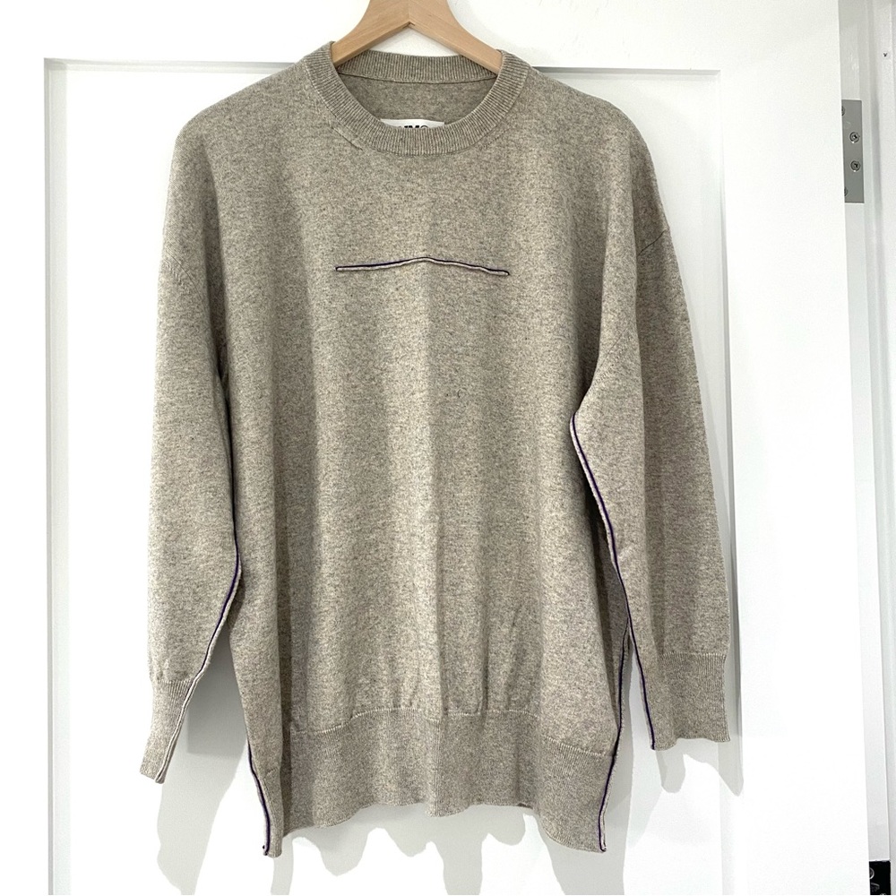 MM6 MAISON MARGIELA Grey Oversized round-neck cotton sweater